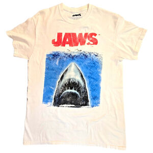 JAWS Movie Shark Graphic T-Shirt Men’s Medium White Universal City Studios Tee